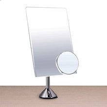 SHY Specchio per Trucco Singolo da Tavolo ， Specchio per Trucco sollevabile, Specchio per Trucco Rotondo ingranditore 3X ， Specchio cosmetico da appoggio Portatile, altez