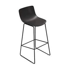YS Sedia Sgabello da Bar Sedile Bar, Nordic Pub Ferro Art Schienale Alto Pp Sedile Gamba con Poggiapiedi Moderna Cucina Semplice Sala da Pranzo Stile Industriale Alta,Nero,75 cm