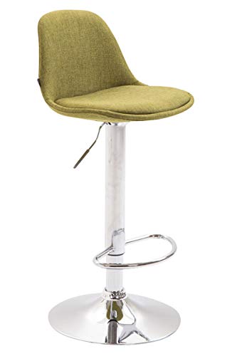 CLP Sgabello Design Kiel in Polipropilene E Tessuto I Sgabello Cucina Girevole Regolabile Imbottito, Colore:Verde, Colore della Cornice:Cromo