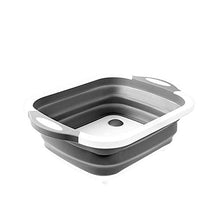 BANGSUN - Ciotola pieghevole 4 in 1 per lavabo, pieghevole, per lavabo, multi quadrato
