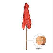 Sekey® 200 × 150 cm Ombrellone in Legno Ombrello Parasole da Esterno da Giardino Rosso Protezione Solare UV50+