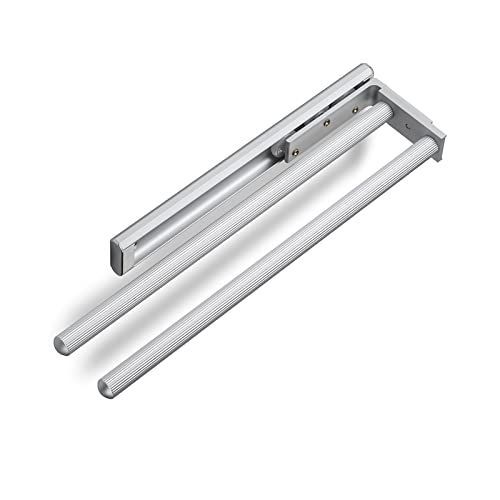 2 pezzi Portasciugamani rotanti TED 2 bracci EV1 anodizzato (alluminio, 325-487 mm, estensibile) Portasciugamani a muro telescopico per bagno o cucina di SOTECH