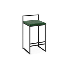 M-YN Sgabelli da Bar Sgabelli da Bar in Velluto Industriale ARMLESS Indoor Kitchen Sedia da Pranzo Sedia da Stiro Sdraio Sedie con Gambe in Metallo Imbottita (Color : Green, Size : H65cm)