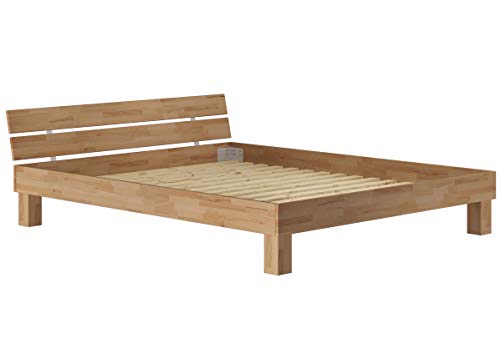 Erst-Holz Solido Extra Largo Matrimoniale/futon 180x200 in Faggio Oliato con doghe rigide 60.86-18