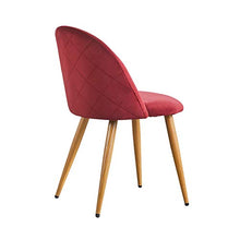 OFCASA Set di 2 Sedie da Pranzo in Velluto Sedie da Cucina Imbottite con Gambe in Metallo Moderne Mobili Rosso