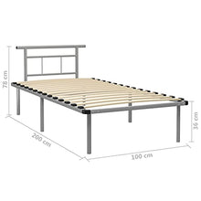 vidaXL Giroletto Grigio in Metallo 100x200 cm