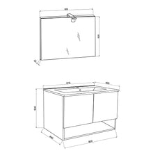 Kiamami Valentina ARMADIETTO BAGNO SOSPESO CON ANTE QUERCIA BIANCO 80CM | VENEZIA