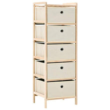Kshzmoto Moderno e Pratico Armadio Contenitore, Mobile Contenitore in Legno di Cedro Beige 32 x 26 x 93 cm - con 5 cestini Intrecciati