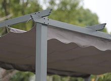 [Aggiornato] Pergola in Alluminio con Tetto a Scomparsa, Padiglione dal Design Elegante, Gazebo con Tessuto in Poliestere Impermeabile e Resistente ai Raggi UV, Uso Esterno (3 x 4, Grigio)