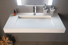 Lavabo sospeso, 90 x 46 cm, bianco, Rockstone