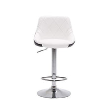 N/Q - Set di 2 sgabelli per sala da pranzo, in similpelle, altezza regolabile, ristorante, bar, bistrot girevoli, colore: bianco