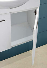 MaMa Store SARA 75 Mobile sospeso / a Terra con 2 Ante, lavabo e Lampada, L. 75 cm x P. 50 cm x H. 79 cm, Bianco Lucido Laccato, MDF