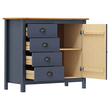 vidaXL Legno Massello di Pino Credenza Hill Madia Mobile Armadietto Armadio Mobiletto Alto Portaoggetti Cassa Cassapanca Grigia 91x40x80 cm
