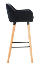 CLP Sgabello Bar Grant In Velluto Sfoderabile I Sedia Alta Cucina In Legno Di Faggio Con Cuscino Removibile, Colore:nero