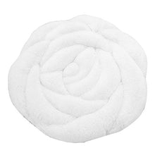VOSAREA Peluche Cuscino per Sedia a Forma di Rosa Cuscino per Sedile Cuscino Poltrona Supporto Tappeto Invernale Caldo per Ufficio casa Seduta in Auto (Bianco)