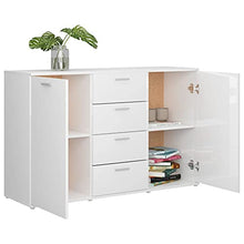 vidaXL Credenza Bianco Lucido 120x35,5x75 cm in Truciolato