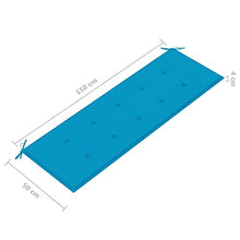 vidaXL Panca da Giardino con Cuscino Blu 150 cm in Legno di Teak