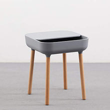 TRAND Lund - Comodino da salotto, colori alla moda, design scandinavo, ripiano e passacavi, in legno/plastica, 40 x 40 cm, colore: grigio/grigio