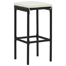 vidaXL Set da Bar da Giardino 4 pz con Cuscini in Polyrattan Nero
