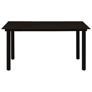 Qnotici Tavolo da Pranzo da Giardino con Struttura in Acciaio Verniciato a Polvere, Pratico Tavolo da Pranzo da Esterno in Stile Moderno 150 x 80 x 74 cm (Lunghezza x Larghezza x Altezza) -Nero