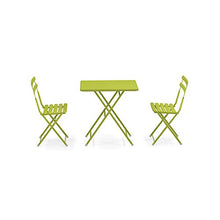 Set Arc EN Ciel Colore Verde Composto da Tavolo 50x70 CM Art. 334 + 2 SEDIE Pieghevoli Art. 314 - Made Italy