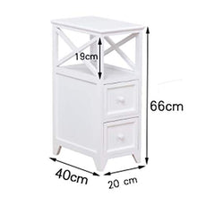 ZQS Mesita de Noche de macera maciza de 20 cm de ancho con 2 cajones de Gran capcidad de almacenamiento para El hogar o El dormitorio Semplice archiviazione 40 x 20 x 66 cm
