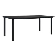 SKM Set da Pranzo da Giardino 7 pz Nero in Vetro e Acciaio (58.13kg)