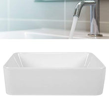 Lavello Cucina Hotel, Lavabo da appoggio in ceramica, 48,5 x 37 x 14 cm, Colore: bianco