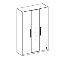 Armadio tre ante cameretta , numerosi cassetti e ripiani- luce a led -cm: L.: 137 cm H: 210 cm x53 cm - [Serie: Dafne-bianco] - (DF11)