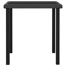 FAMIROSA Tavolo da Pranzo da Giardino Nero 70x70x73 cm in Polyrattan