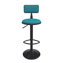 XIN CHANG LWH Iron Art Bar Sgabelli da Bar, con Schienale Domestico Sedia con poggiapiedi seggiolone Cuscino Morbido ad Alto resilienza Altezza Regolabile 62-78 cm (Color : Light Blue)