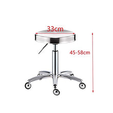 X.Home.Bar stool XZGang Turno di rotolamento Sgabelli, Acciaio Inox con 5 Ruote Medical Sgabello Laboratorio casa di Bellezza Parrucchiere Regolabile Lavoro Sgabello Crea Vita Semplice