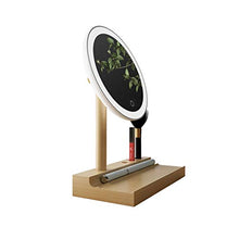 dhcsf Lampada a Specchio a Specchio a soffitto a soffitto in Legno massello con Lampada con Lampada Portatile Portatile Desktop Specchio per vanità Ricaricabile con stoccaggio