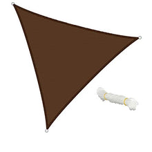 ECD Germany Tenda a Vela Ombra Parasole Ombreggiante Triangolare - 3,6x3,6x3,6m - Marrone - 100% HDPE - Protezione UV - Corde Fissaggio - Telo da Sole Resistente alle Intemperie Traspirante Giardino