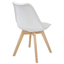 Albatros Sedie da Pranzo AARHUS Set di 4, Bianco con Gambe in Legno Massello, Rovere, Design retrò Scandinavo