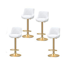 Nuovo Bar Stool Set con schienale e poggiapiedi, gastronomia Colazione Golden Bar Sedia, regolabile girevole ascensore meccanico, for Pianale da cucina e casa Sgabelli Set di 2 pezzi ( Color : White )