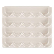 mDesign Set da 4 scaffali per bottiglie di vino impilabili – Portabottiglie in plastica per 20 bottiglie in totale – Organizer in plastica per ogni tipo di bottiglia – beige