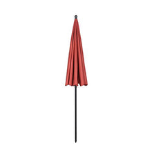 Sekey® Ombrellone Ø 240 cm Tondo Ombrello Parasole da Esterno da Giardino da Spiaggia Rosso Protezione Solare UV25+