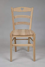 Tommychairs - Set 4 sedie modello Cuore per cucina bar e sala da pranzo, robusta struttura in legno di faggio levigato, non trattato, 100% naturale e seduta in legno