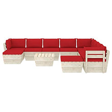 SKM Set Divani da Giardino su Pallet 11 pz con Cuscini Legno Abete (204.7kg) Rosso-3690