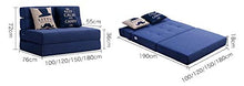 HongTeng Divani Divano Letto Pieghevole a Doppio Uso Divano Pigro Sedia Multifunzionale sfoderabile Tatami Bean Bag Chair Handsel Pillow Four Specifiche (Color : Navy, Size : A)