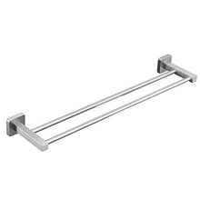 Leekayer 40 cm Portasciugamani Doppio Binario Finitura Nichel Spazzolato Accessori per la cucina del bagno Acciaio inossidabile Base quadrata per portasciugamani Stile moderno