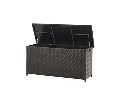 Beliani Scatola per Cuscini Marrone Rattan Sintetico Coperchio 126 x 46 cm 290 L Modena