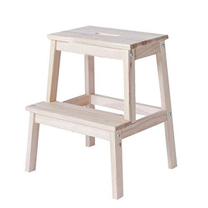 GAXQFEI Sgabello Scalare Piano in legno massello Multifunzione Multifunzione Multifunzione Semplice moda semplice, Sgabello da scaletta a 2 gradini Sgabello scala,Colore del legno