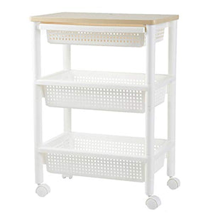 &ripiano di stoccaggio Scaffalature Multifunzione Home Soggiorno 3 strati Con Ruota Mobile Portabottiglie Cucina Verdura Portabibite Cestino Bianco Scaffale di finitura