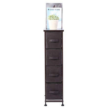 GWFVA Cassettiera Stretta con 4 cesti in Tessuto, 45 x 30 x 95 cm, Organizer Multiuso per Camera da Letto con cassetti Stile Classico