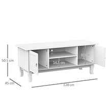 homcom Mobile Porta Tv Bianco Opaco Classico con Ante in Legno per TV 50'' 120×45×50.5cm