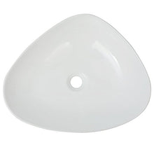 Roderick Irving 142345 - Lavello da bagno triangolo in ceramica, bianco, 50,5 x 41 x 12 cm, dimensioni del lavandino: 50,5 x 41 x 12 cm (L x P x A)