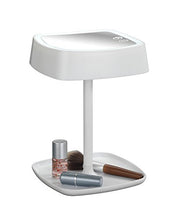Wenko 22851100 LED Specchio cosmetico/Lampada da Tavolo Ostia, ABS, Bianco, 19 x 18 x 29 cm