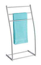 Wenko 166051000 Aluminio Almeria - Portasciugamani in Acciaio Verniciato a Polvere, 43,5 x 87,5 x 28 cm, Effetto Alluminio